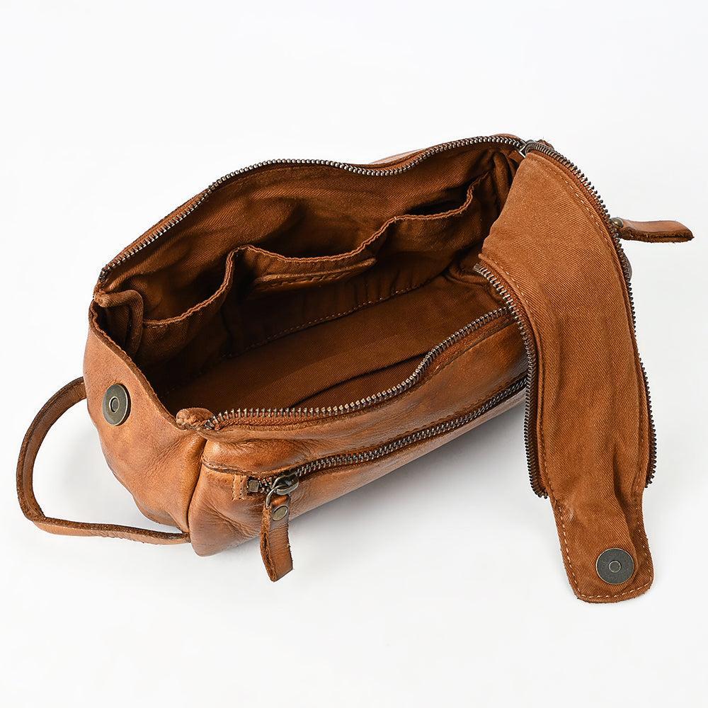 Spaghetti Western Fanny Pack Vintage Handmade Drum Dyed Genuine European Cowhide Leather