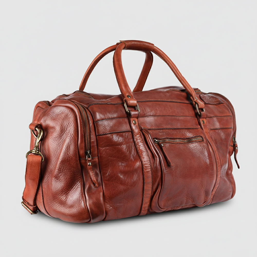 Spaghetti Western Swc401Cg Duffel Vintage Handmade Drum Dyed Genuine European Cowhide Leather Women Bag Western Handbag Purse