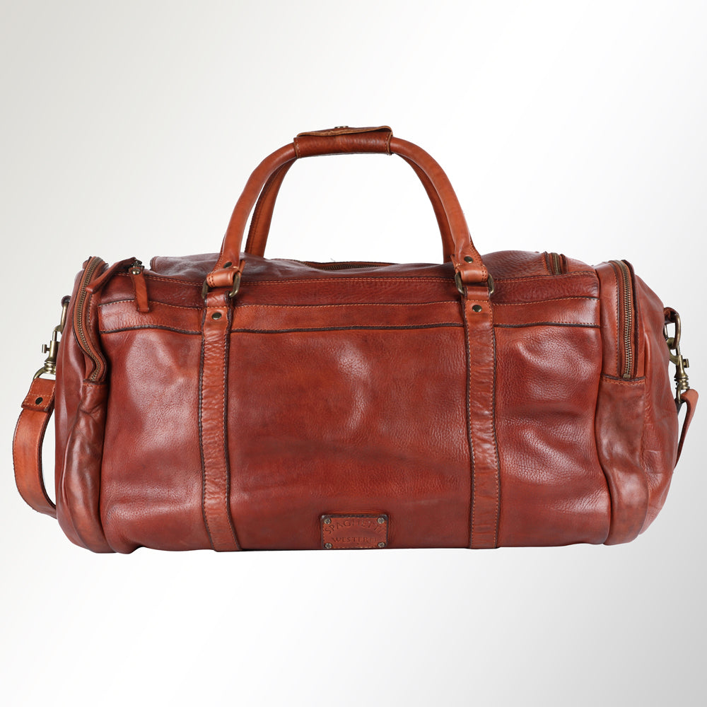 Spaghetti Western Duffel Vintage Handmade Drum Dyed Genuine European Cowhide Leather