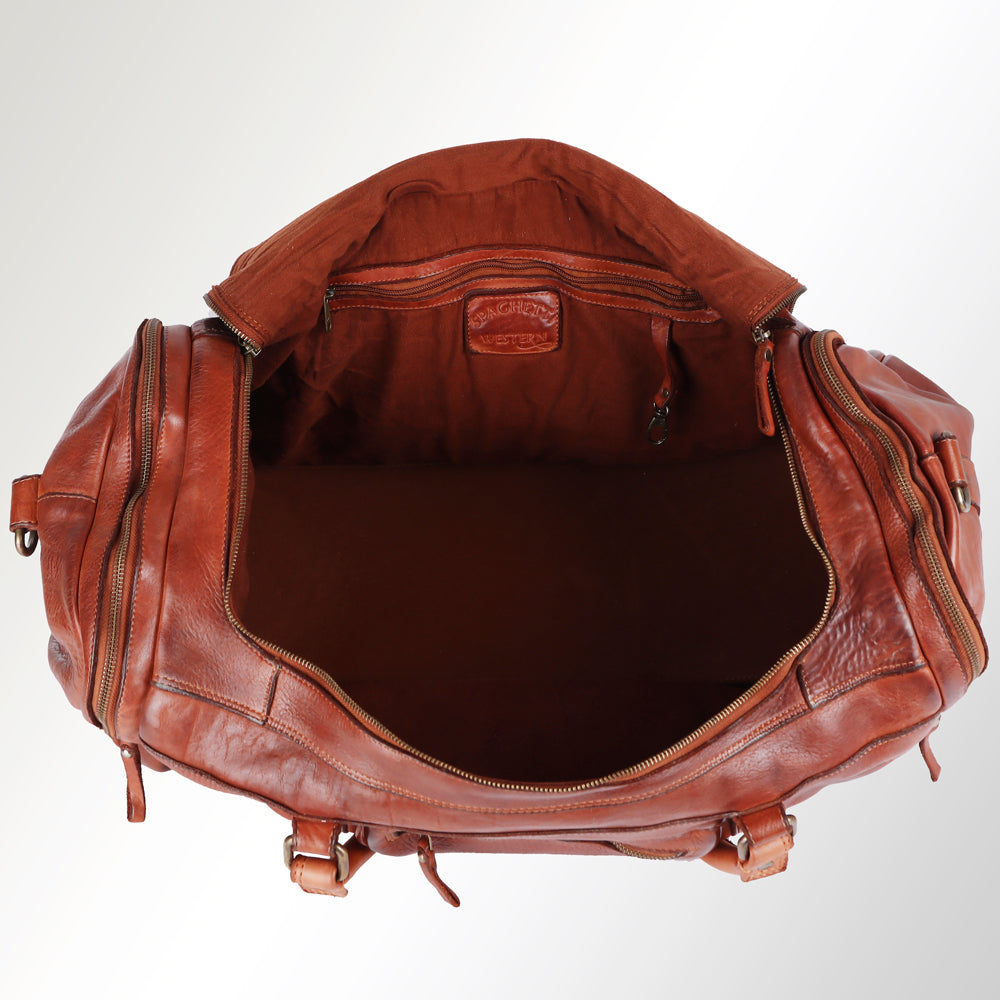 Spaghetti Western Duffel Vintage Handmade Drum Dyed Genuine European Cowhide Leather