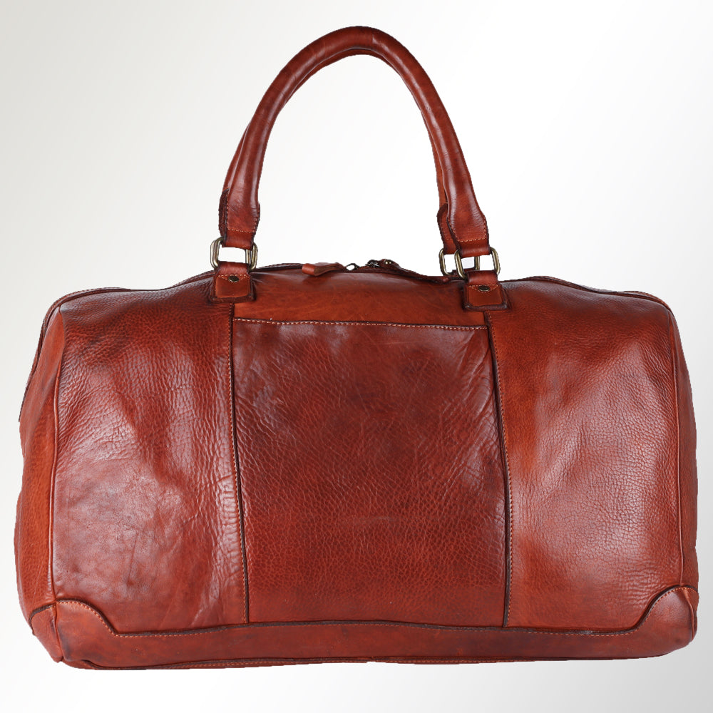 Spaghetti Western Duffel Vintage Handmade Drum Dyed Genuine European Cowhide Leather