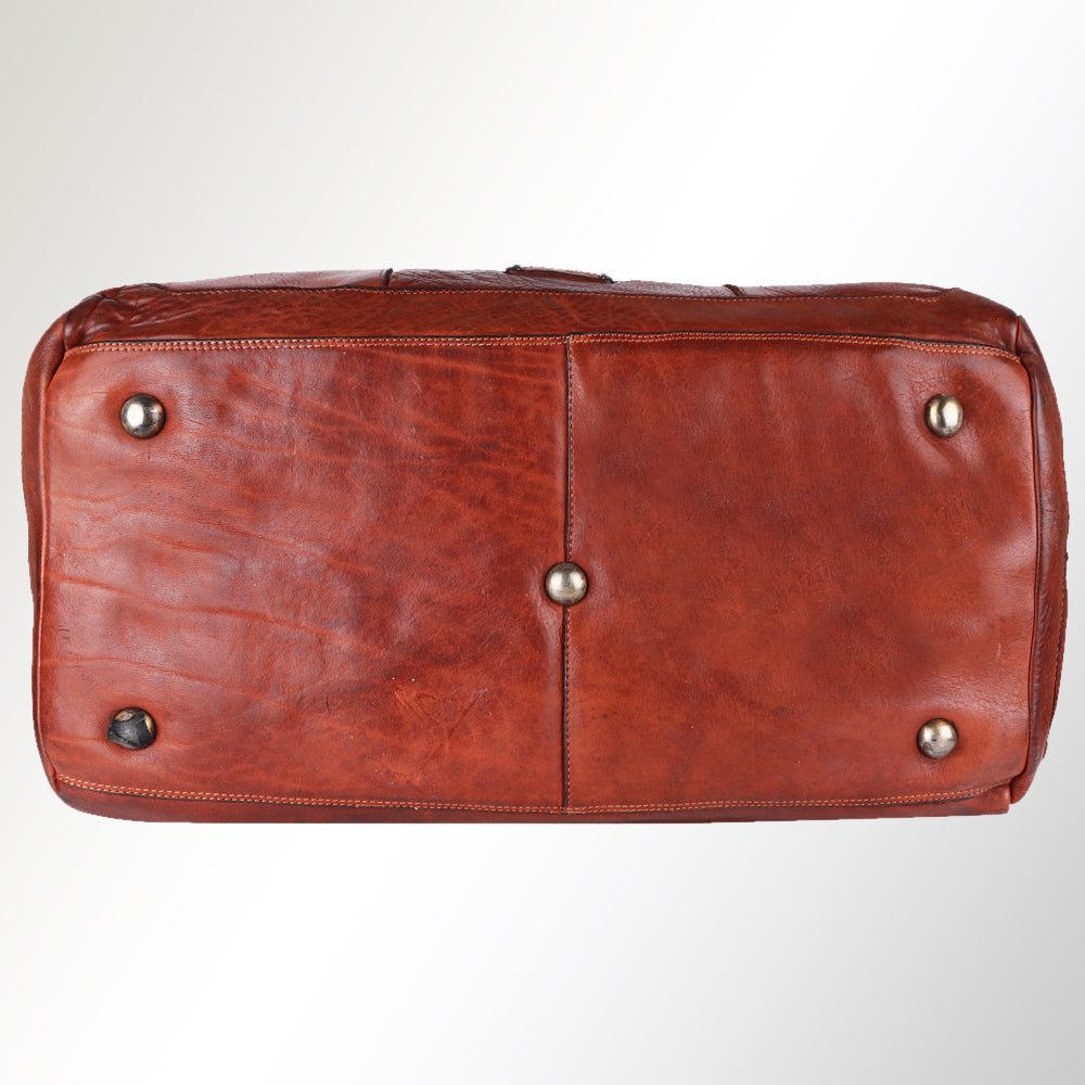 Spaghetti Western Duffel Vintage Handmade Drum Dyed Genuine European Cowhide Leather