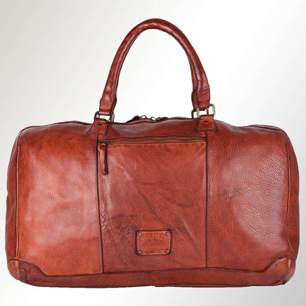Spaghetti Western Duffel Vintage Handmade Drum Dyed Genuine European Cowhide Leather