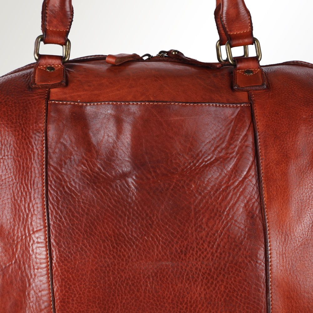 Spaghetti Western Duffel Vintage Handmade Drum Dyed Genuine European Cowhide Leather