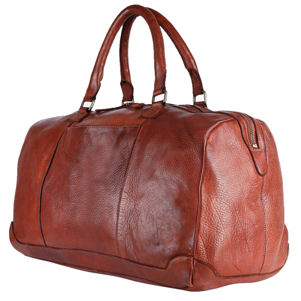 Spaghetti Western Duffel Vintage Handmade Drum Dyed Genuine European Cowhide Leather