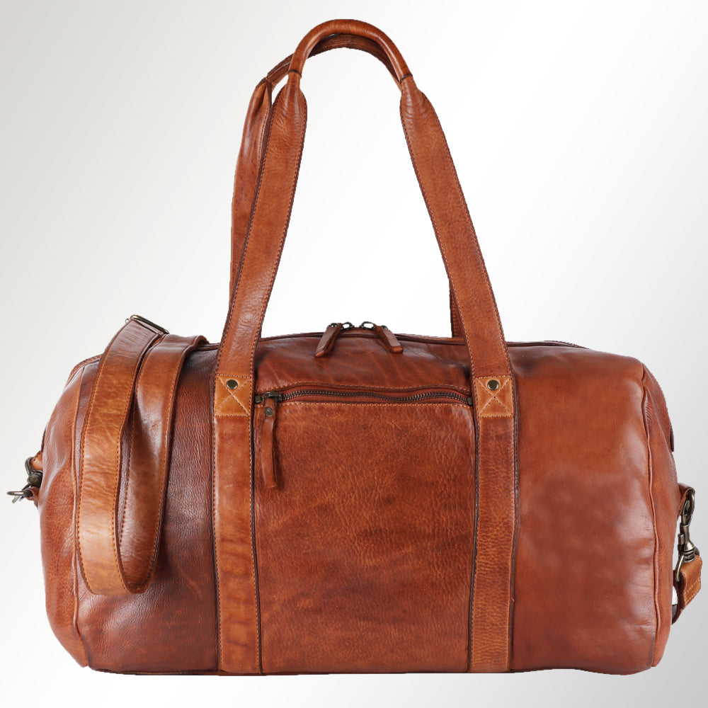 Spaghetti Western Duffel Vintage Handmade Drum Dyed Genuine European Cowhide Leather