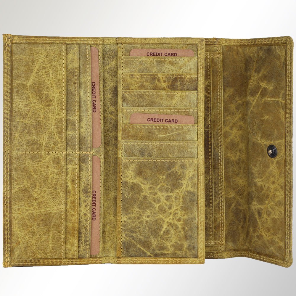 Spaghetti Western Wallet Vintage Handmade Drum Dyed Genuine European Cowhide Leather
