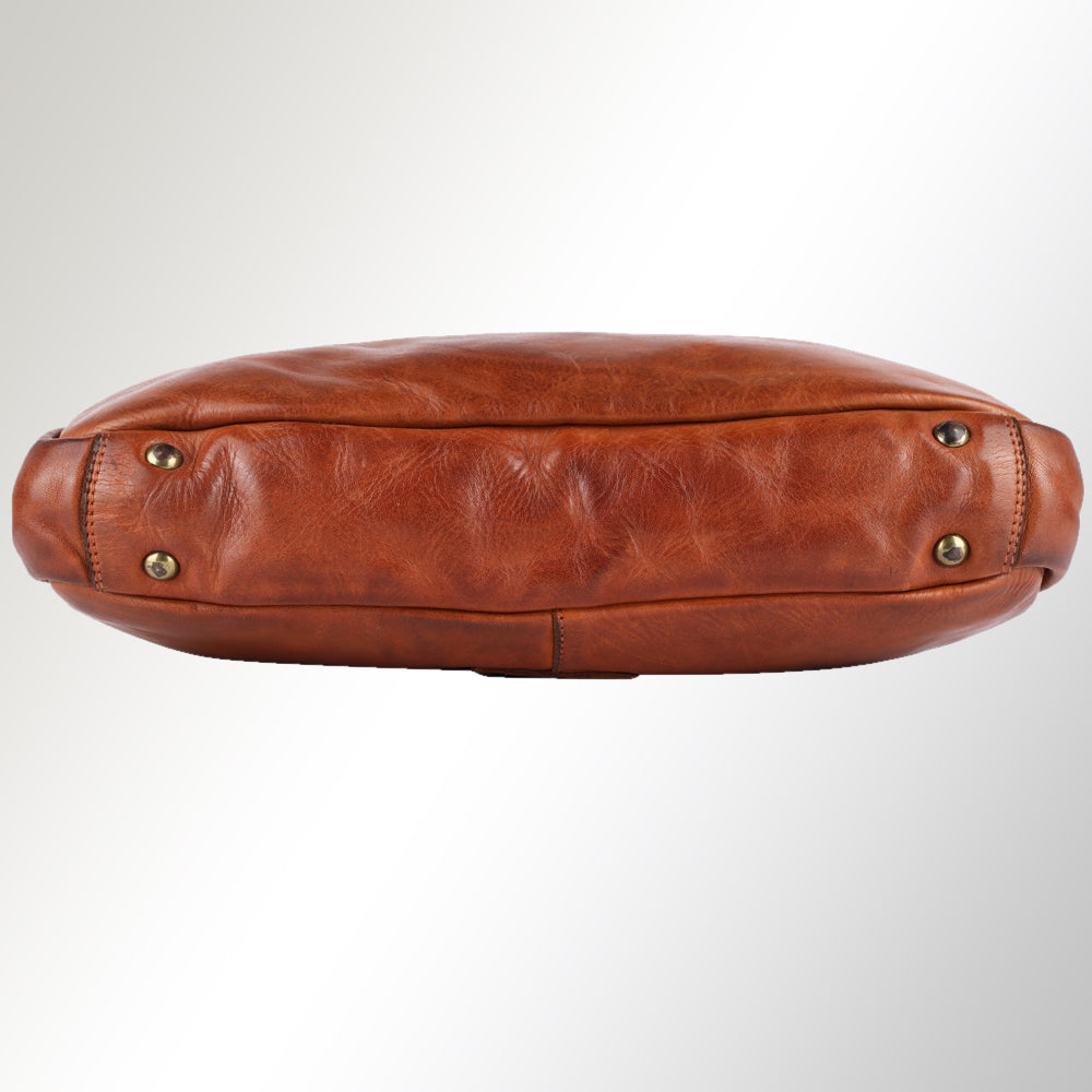 Spaghetti Western Briefcase Vintage Handmade Drum Dyed Genuine European Cowhide Leather