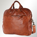 Spaghetti Western Briefcase Vintage Handmade Drum Dyed Genuine European Cowhide Leather