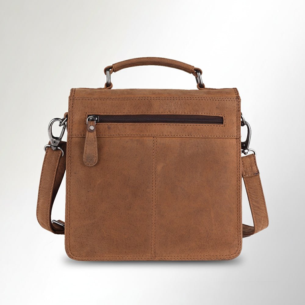 Vintage Handmade Drum Dyed European Premium Cowhide Leather Elegant Briefcase For Women