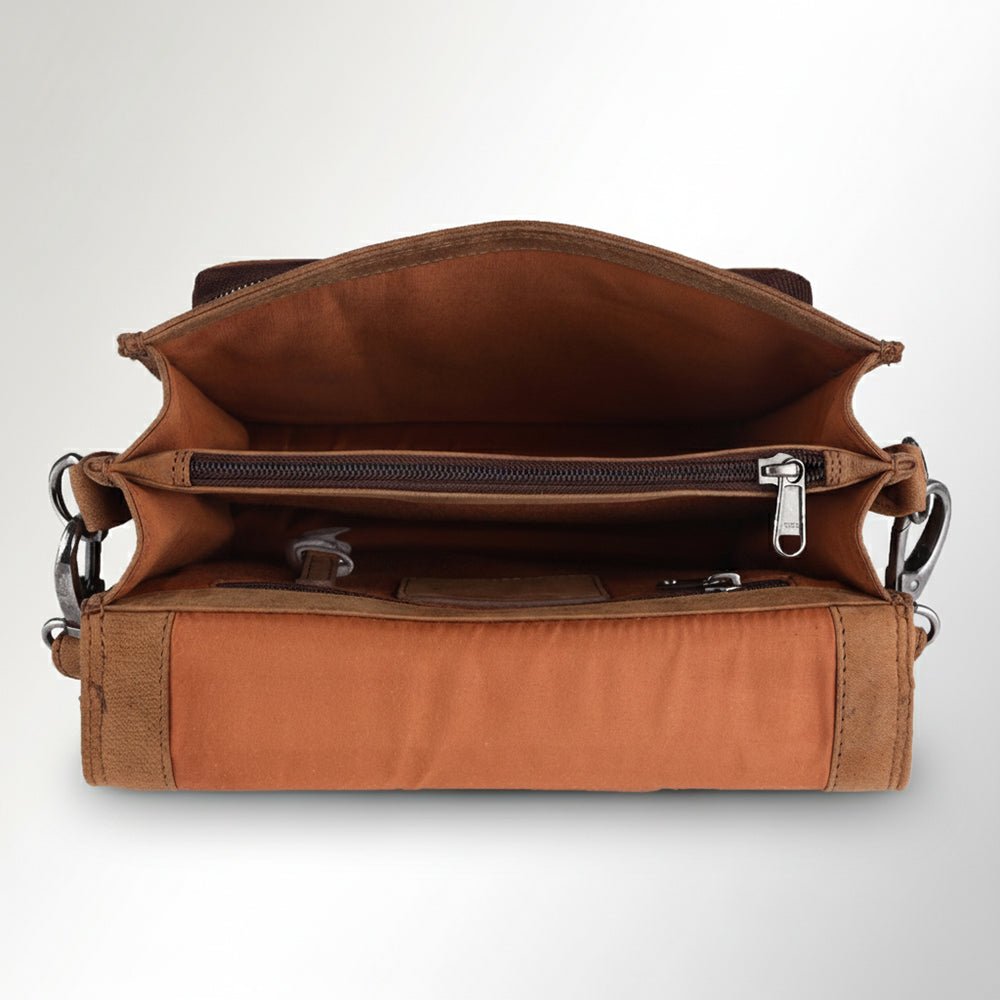 Vintage Handmade Drum Dyed European Premium Cowhide Leather Elegant Briefcase For Women