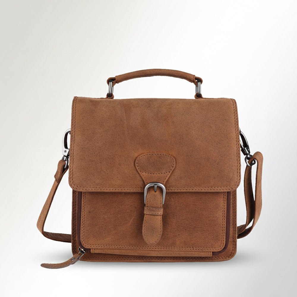 Vintage Handmade Drum Dyed European Premium Cowhide Leather Elegant Briefcase For Women