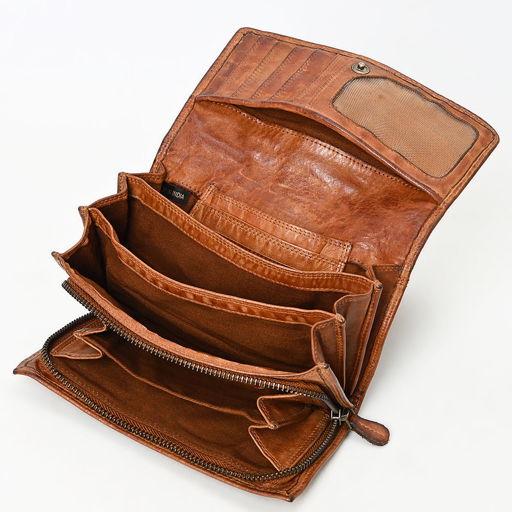 Spaghetti Western Wallet Vintage Handmade Drum Dyed Genuine European Cowhide Leather