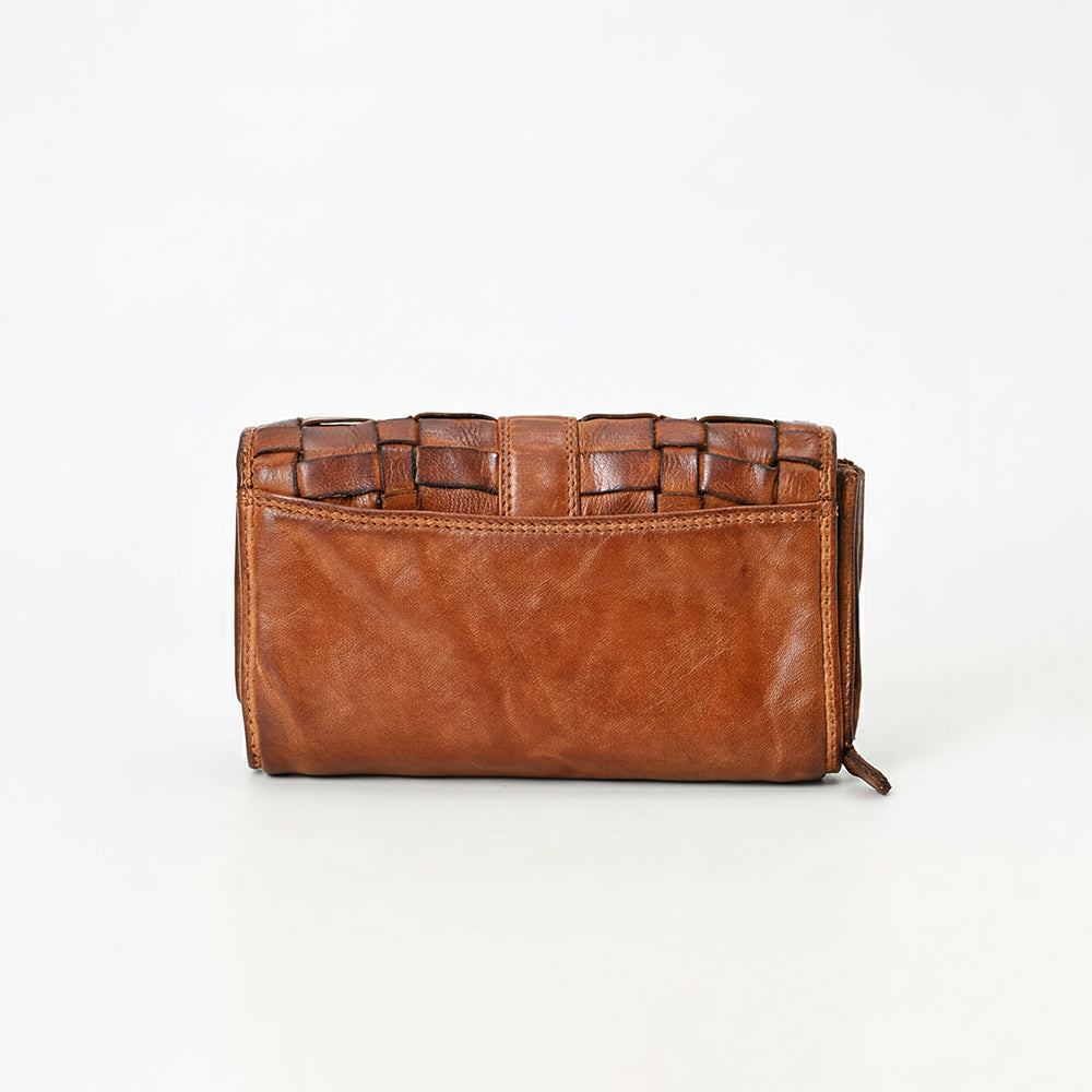 Spaghetti Western Swc447Cg Wallet Vintage Handmade Drum Dyed Genuine European Cowhide Leather Women Bag Western Handbag Purse