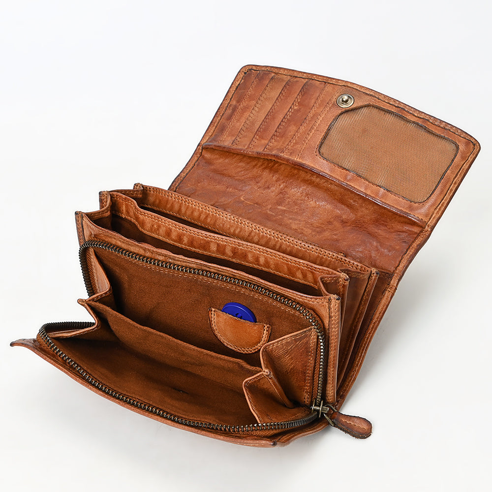Spaghetti Western Wallet Vintage Handmade Drum Dyed Genuine European Cowhide Leather