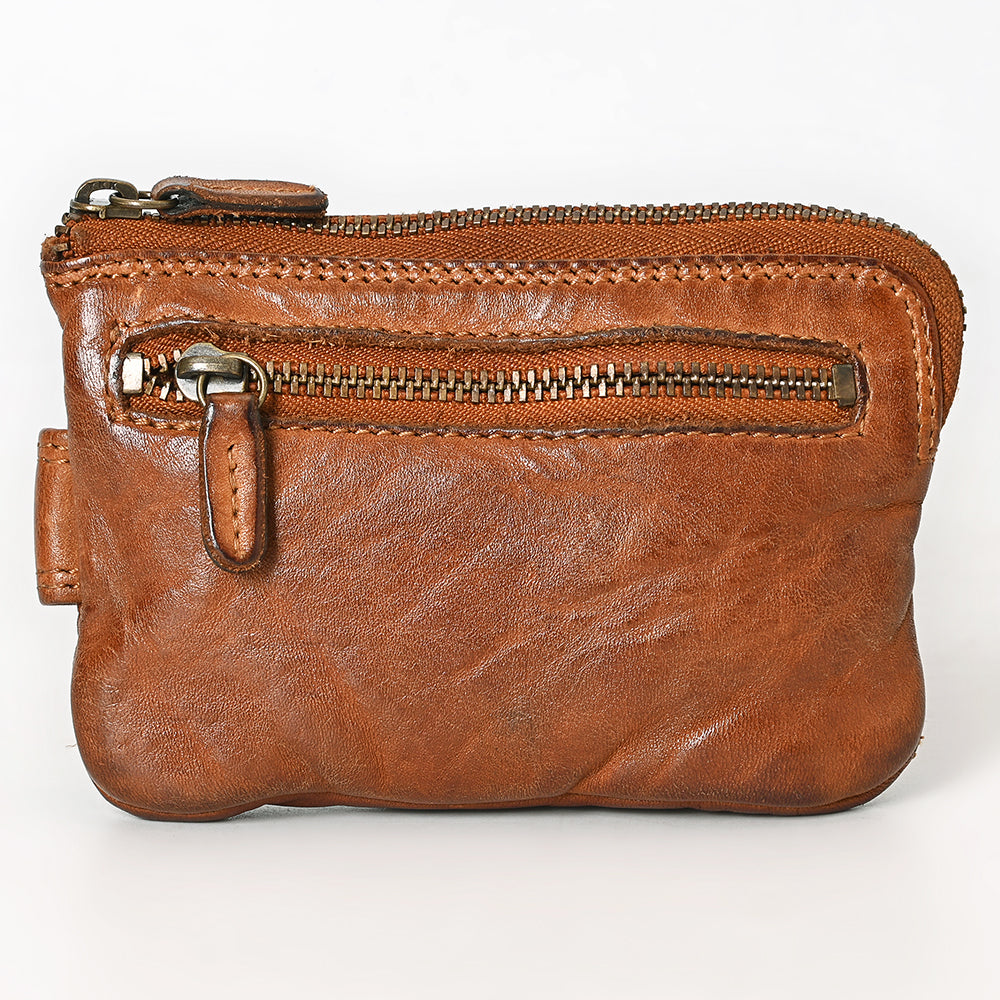 Spaghetti Western Coin Purse Vintage Handmade Drum Dyed Genuine European Cowhide Leather