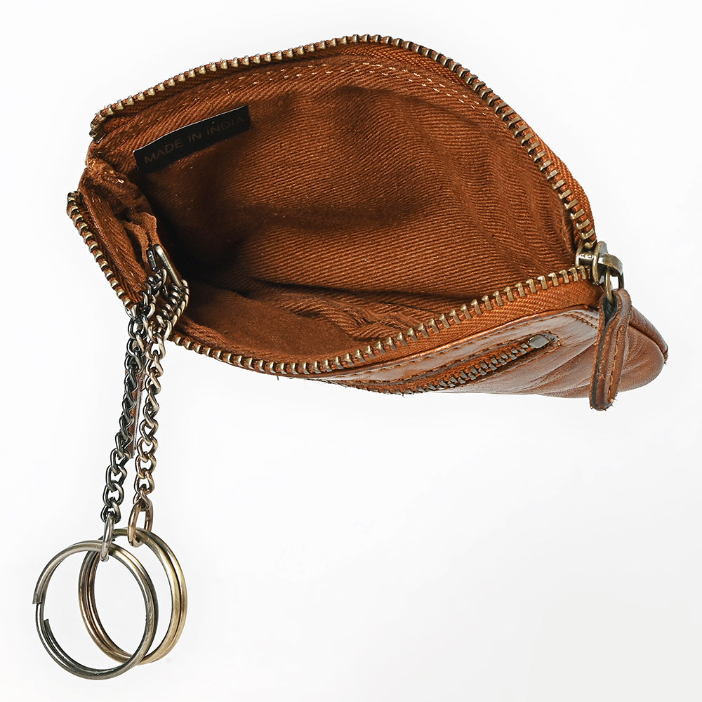 Spaghetti Western Coin Purse Vintage Handmade Drum Dyed Genuine European Cowhide Leather