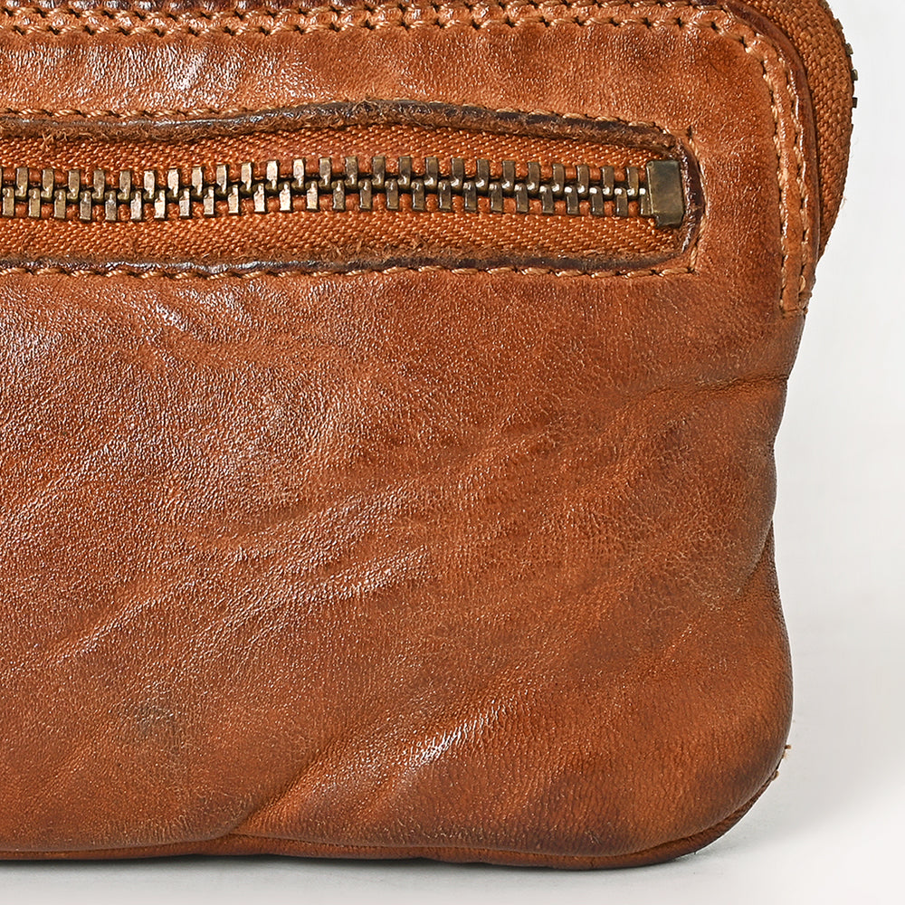 Spaghetti Western Coin Purse Vintage Handmade Drum Dyed Genuine European Cowhide Leather
