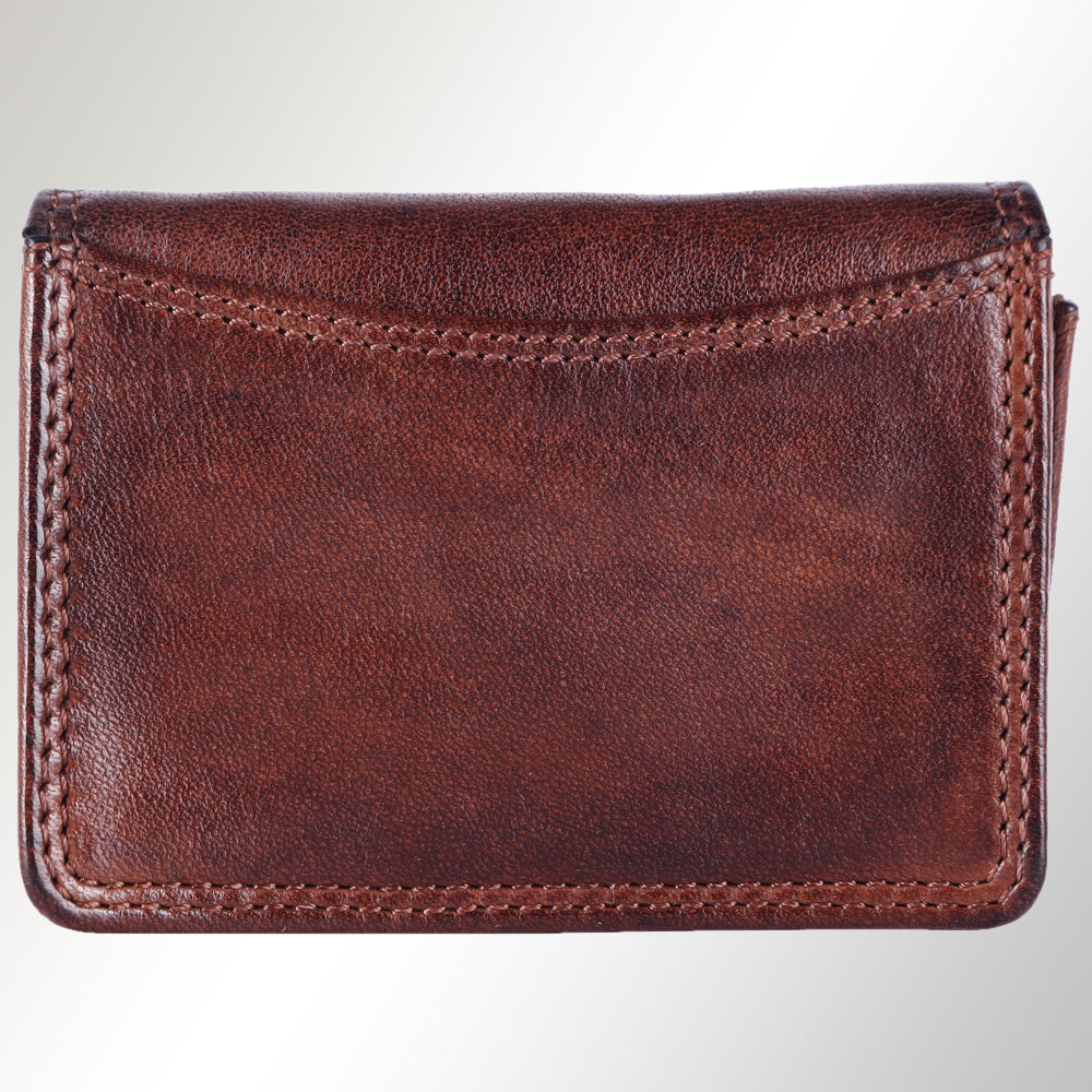 Spaghetti Western Card-Holder Vintage Handmade Drum Dyed Genuine European Cowhide Leather