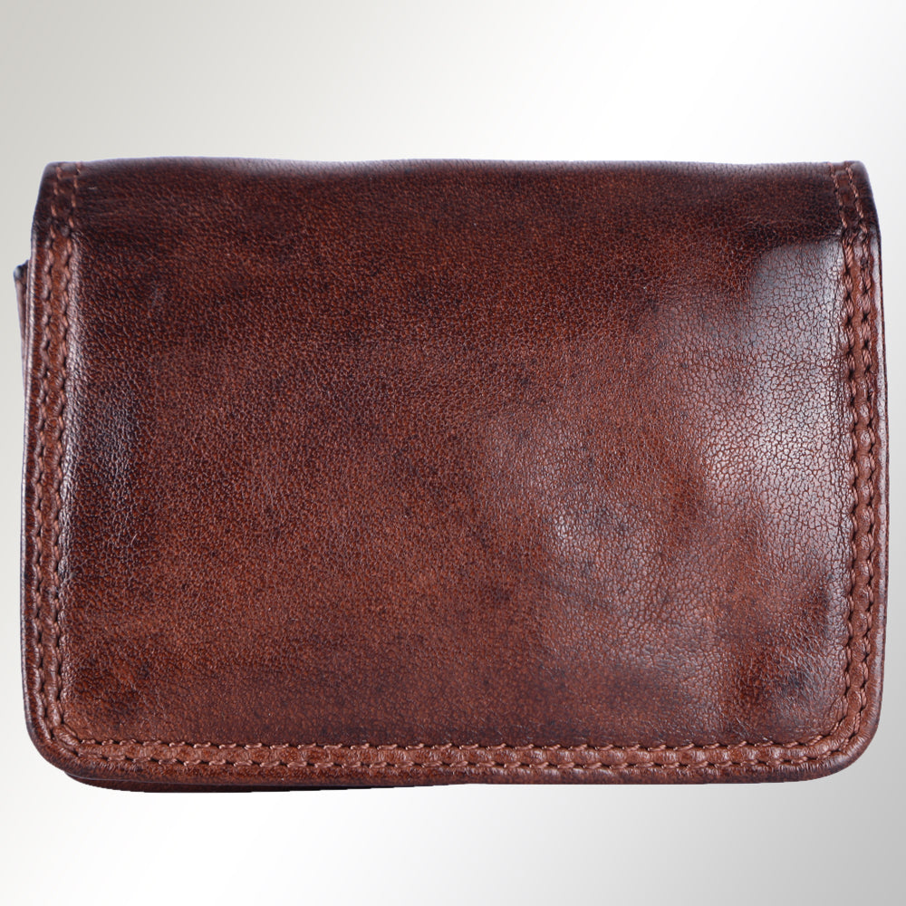 Spaghetti Western Card-Holder Vintage Handmade Drum Dyed Genuine European Cowhide Leather