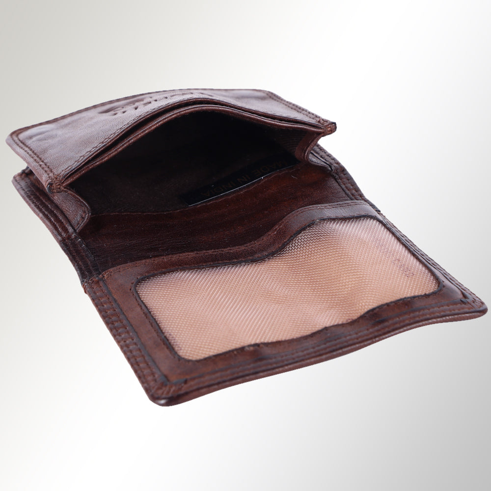 Spaghetti Western Card-Holder Vintage Handmade Drum Dyed Genuine European Cowhide Leather