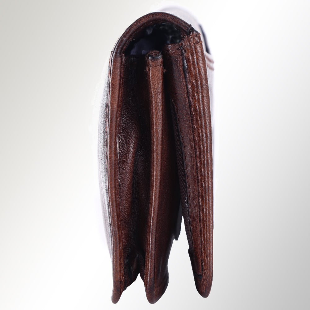 Spaghetti Western Card-Holder Vintage Handmade Drum Dyed Genuine European Cowhide Leather