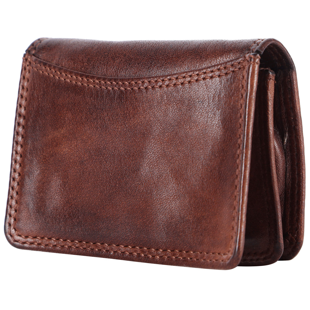 Spaghetti Western Card-Holder Vintage Handmade Drum Dyed Genuine European Cowhide Leather