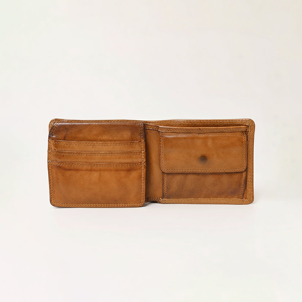 Spaghetti Western Swc450Tan Wallet Vintage Handmade Drum Dyed Genuine European Cowhide Leather Women Bag Western Handbag Purse