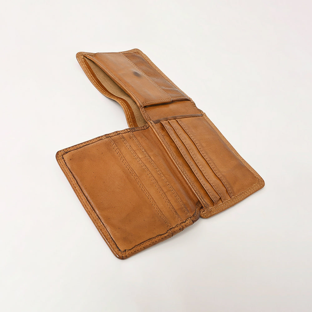 Spaghetti Western Swc450Tan Wallet Vintage Handmade Drum Dyed Genuine European Cowhide Leather Women Bag Western Handbag Purse