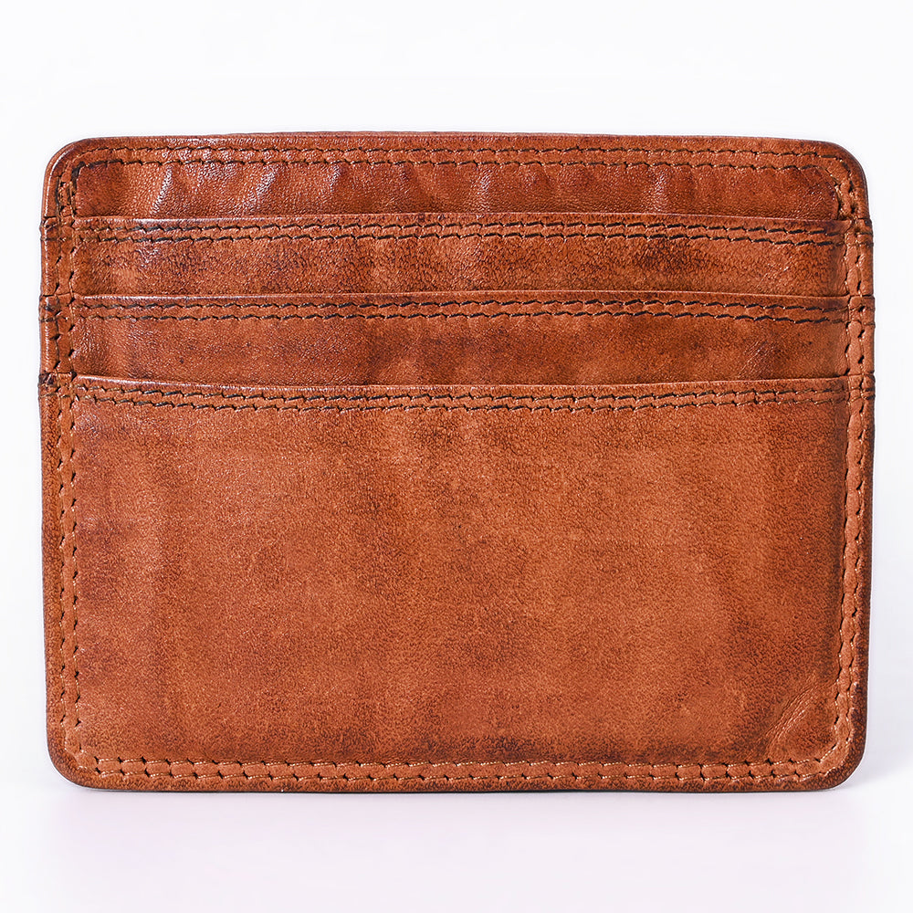 Spaghetti Western Card-Holder Vintage Handmade Drum Dyed Genuine European Cowhide Leather
