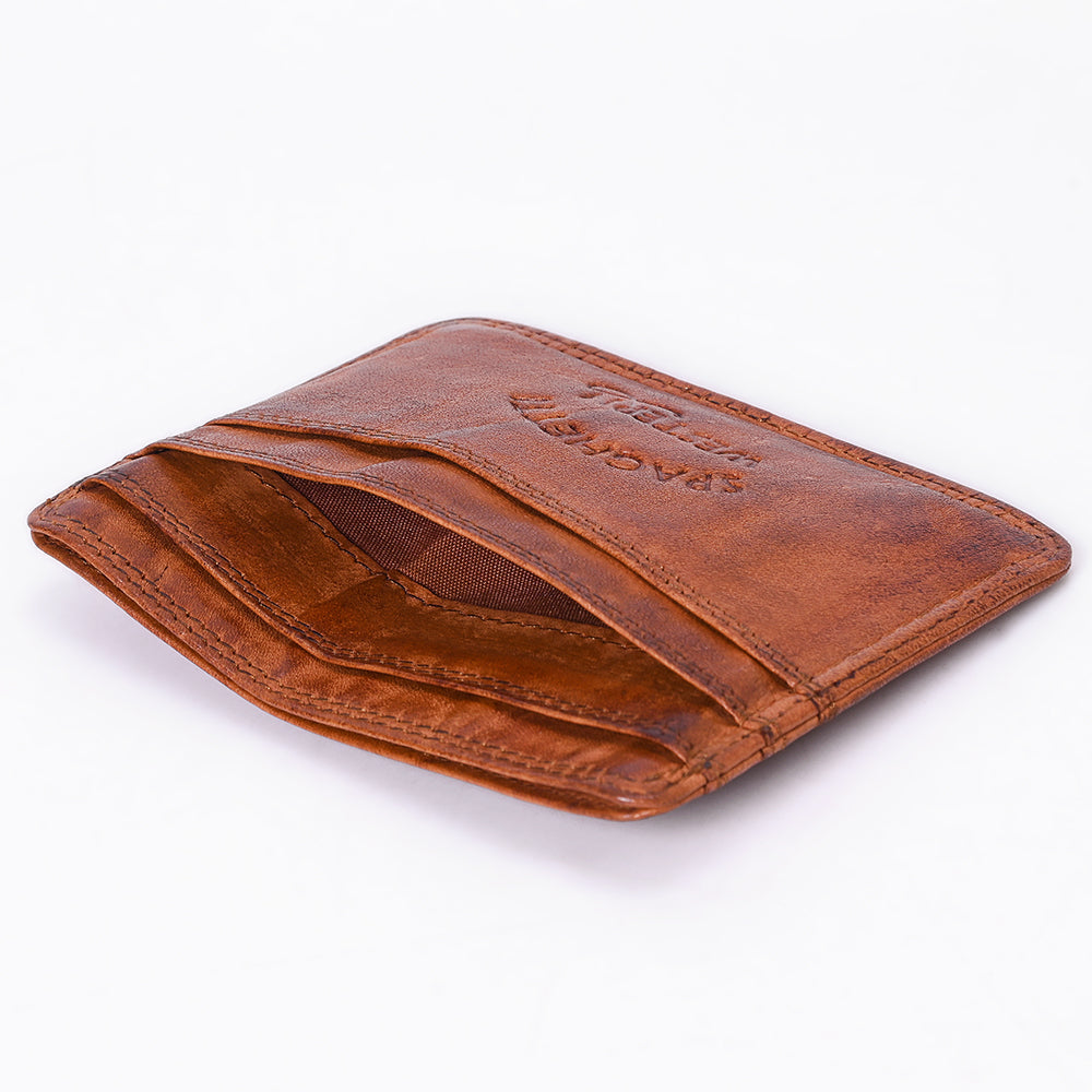 Spaghetti Western Card-Holder Vintage Handmade Drum Dyed Genuine European Cowhide Leather