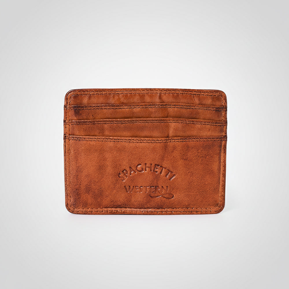 Spaghetti Western Swc451Cg Card-Holder Vintage Handmade Drum Dyed Genuine European Cowhide Leather Women Bag Western Handbag Purse