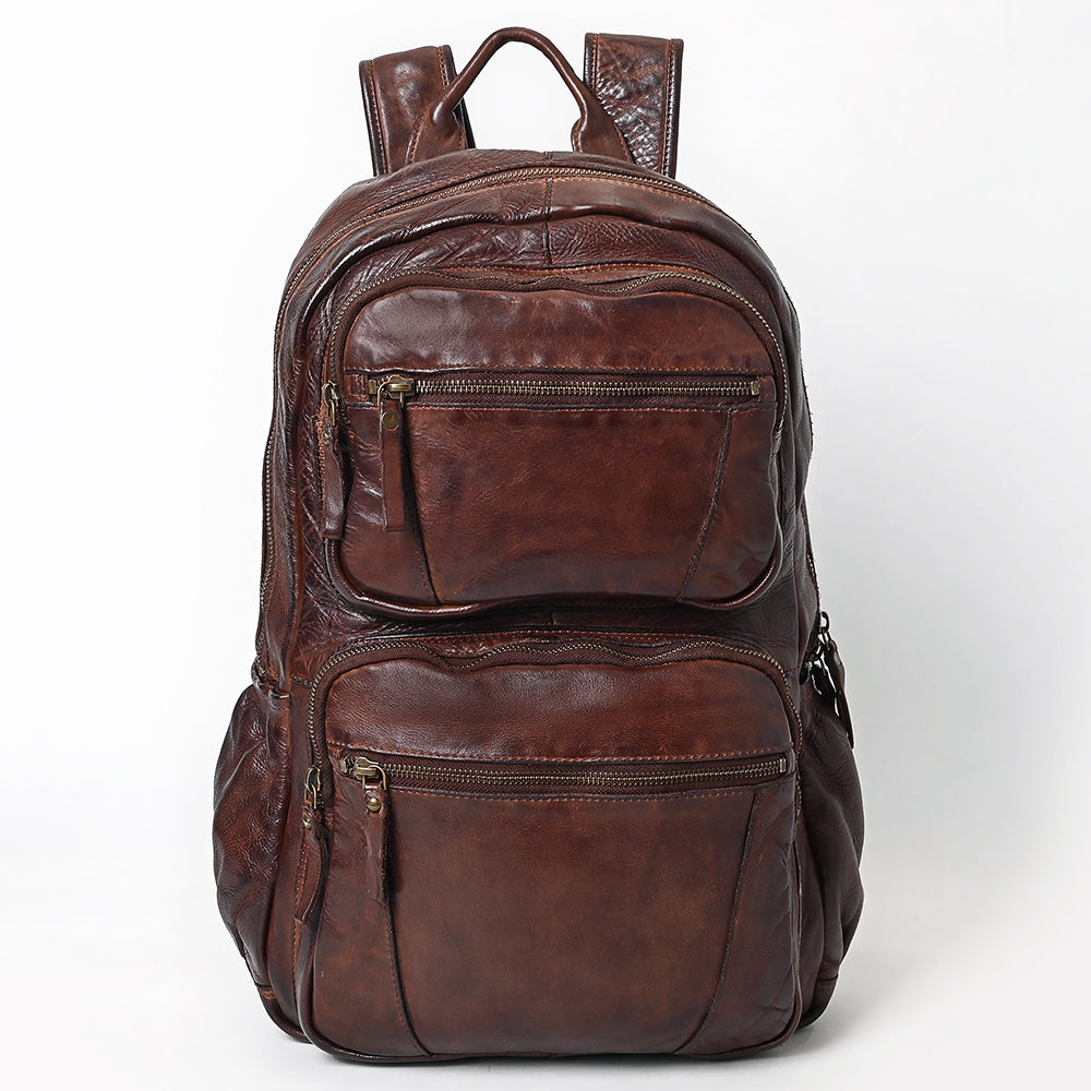 Spaghetti Western Backpack Vintage Handmade Drum Dyed Genuine European Cowhide Leather