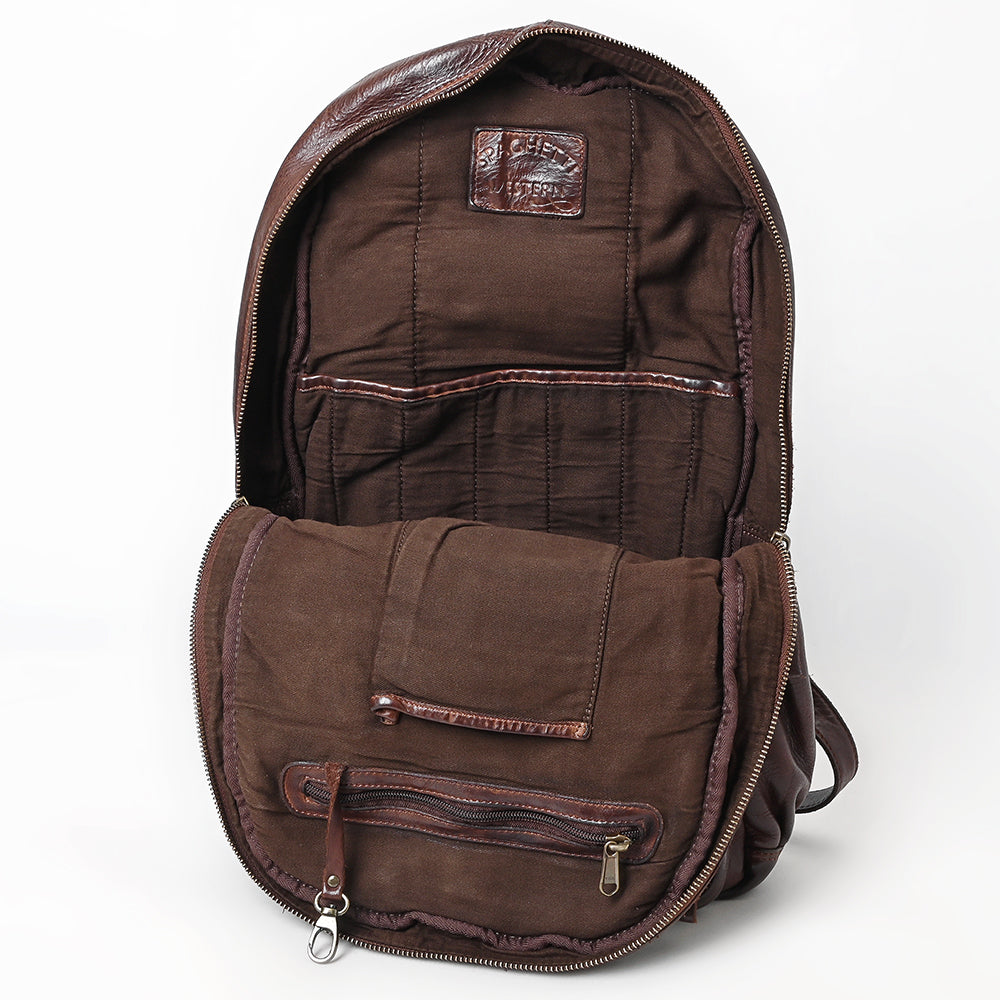 Spaghetti Western Backpack Vintage Handmade Drum Dyed Genuine European Cowhide Leather