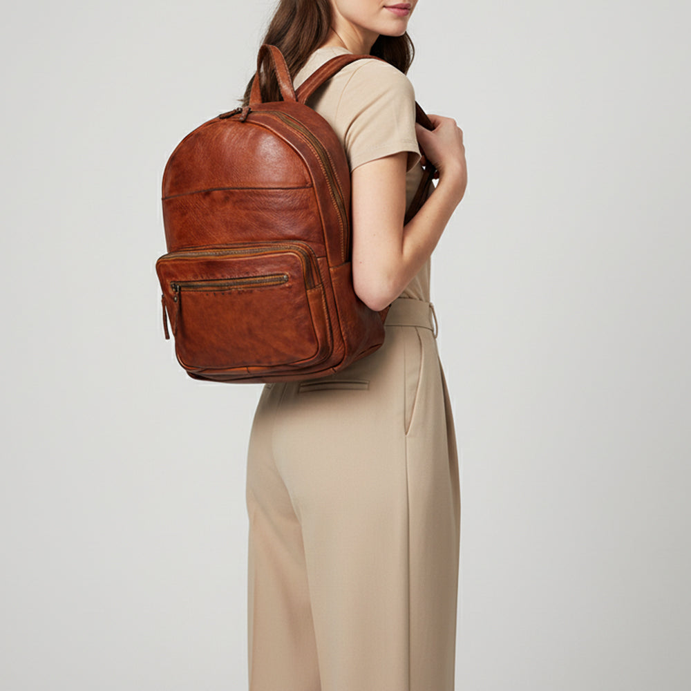 Spaghetti Western Swc416Cg Backpack Vintage Handmade Drum Dyed Genuine European Cowhide Leather Women Bag Western Handbag Purse
