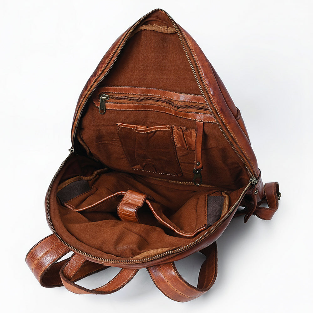 Spaghetti Western Swc416Cg Backpack Vintage Handmade Drum Dyed Genuine European Cowhide Leather Women Bag Western Handbag Purse