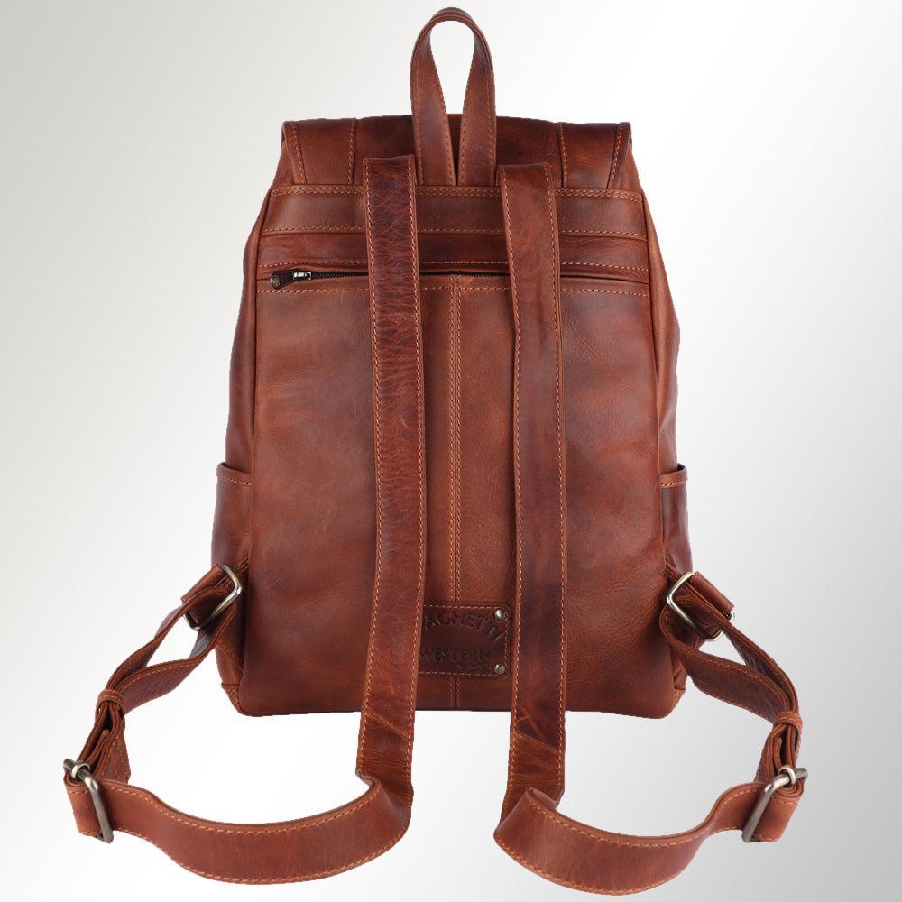 Spaghetti Western Backpack Vintage Handmade Drum Dyed Genuine European Cowhide Leather
