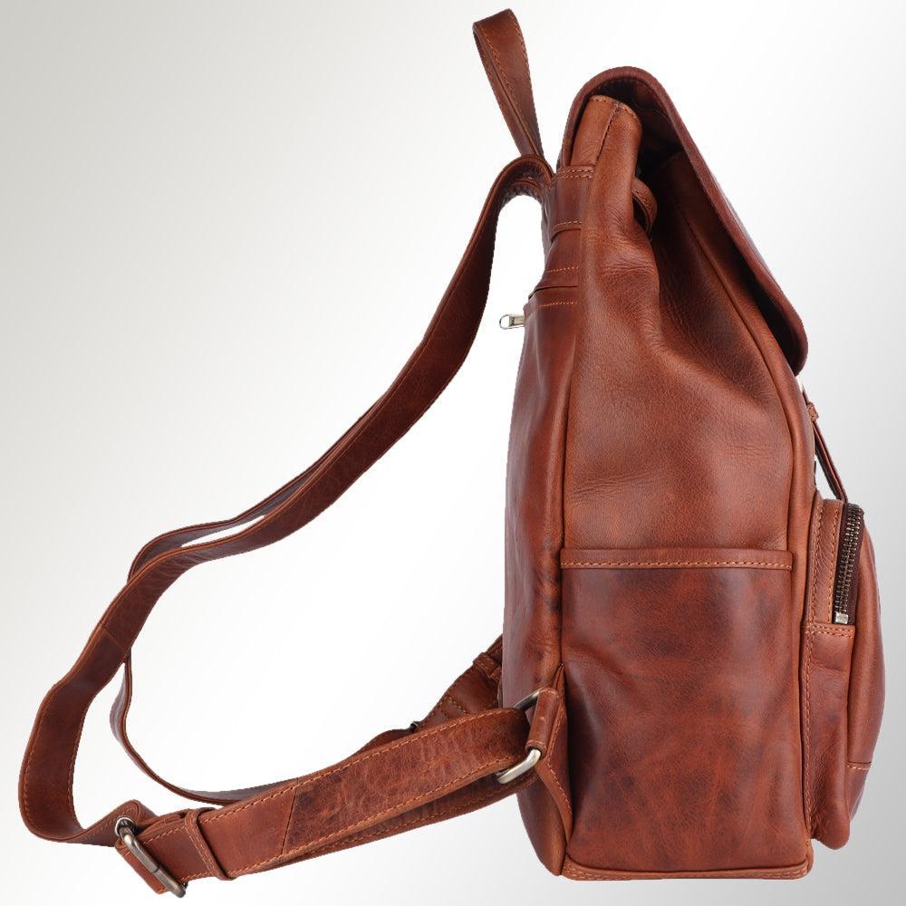 Spaghetti Western Backpack Vintage Handmade Drum Dyed Genuine European Cowhide Leather