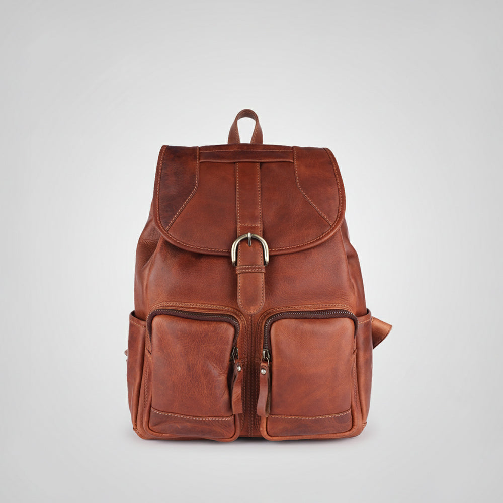 Spaghetti Western Swc427Tbrn Backpack Vintage Handmade Drum Dyed Genuine European Cowhide Leather Women Bag Western Handbag Purse