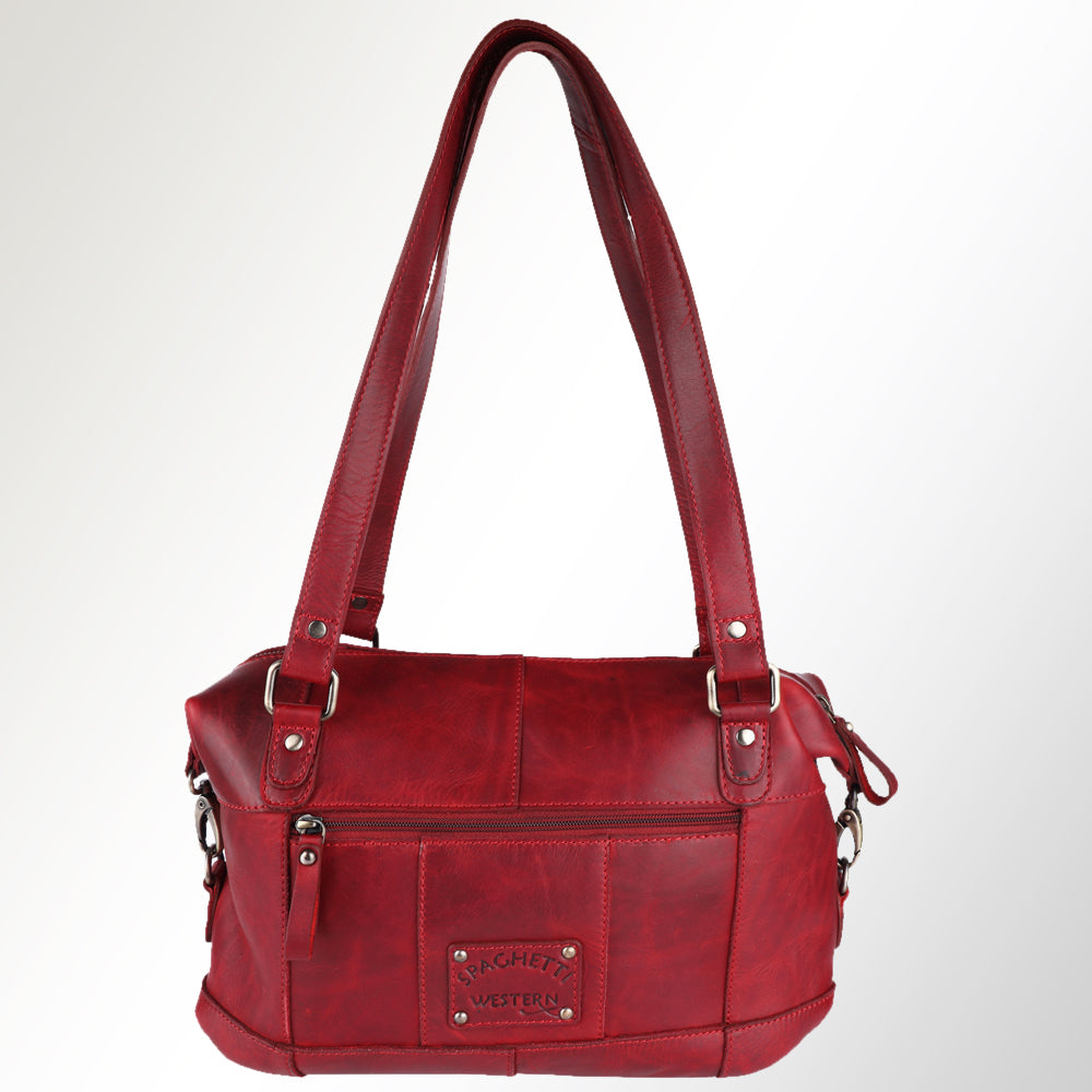 Spaghetti Western Tote Vintage Handmade Drum Dyed Genuine European Cowhide Leather