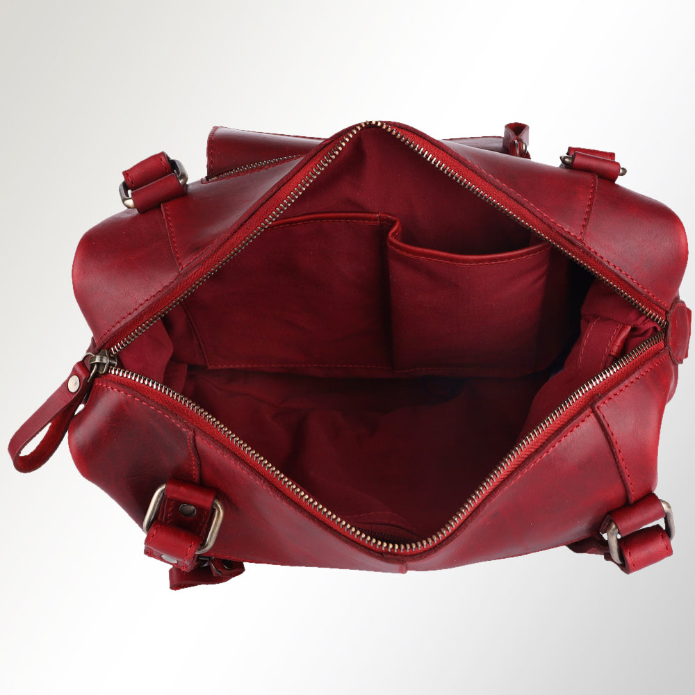 Spaghetti Western Tote Vintage Handmade Drum Dyed Genuine European Cowhide Leather
