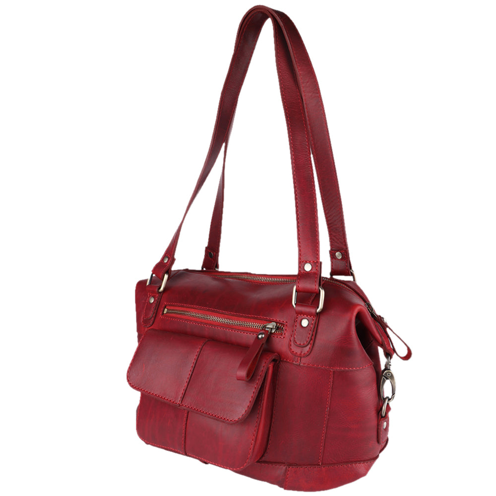 Spaghetti Western Tote Vintage Handmade Drum Dyed Genuine European Cowhide Leather