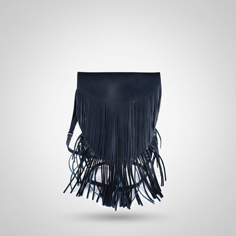 Spaghetti Western Swc429Blu  Messenger Vintage Handmade Drum Dyed Genuine European Cowhide Leather Women Bag Western Handbag Purse