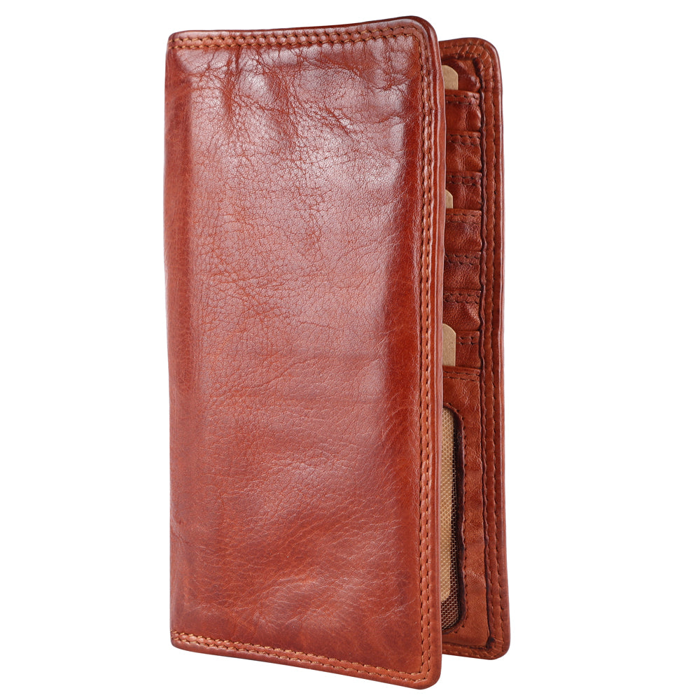 Spaghetti Western Card-Holder Vintage Handmade Drum Dyed Genuine European Cowhide Leather