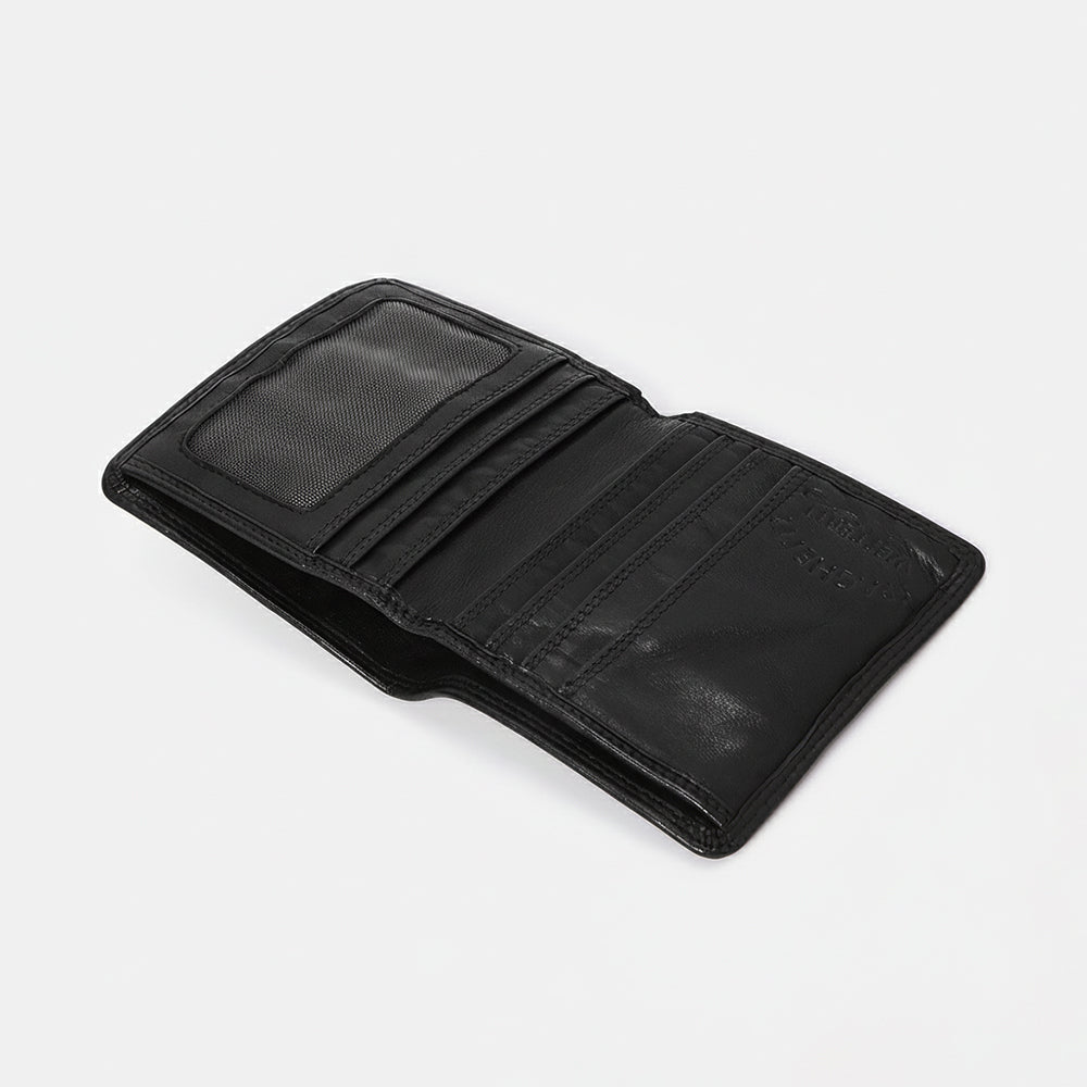 Spaghetti Western Swc444Blk Wallet Vintage Handmade Drum Dyed Genuine European Cowhide Leather Women Bag Western Handbag Purse