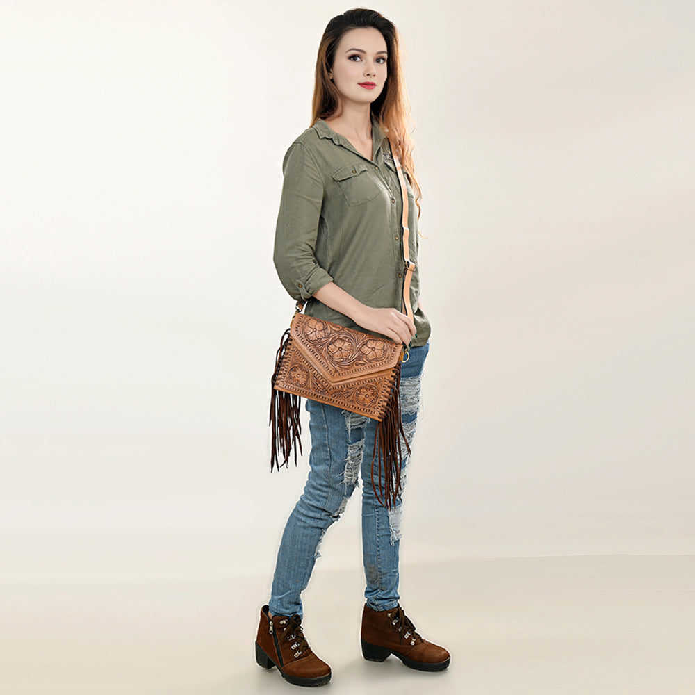 American Darling Envelope Hand Tooled Genuine Leather