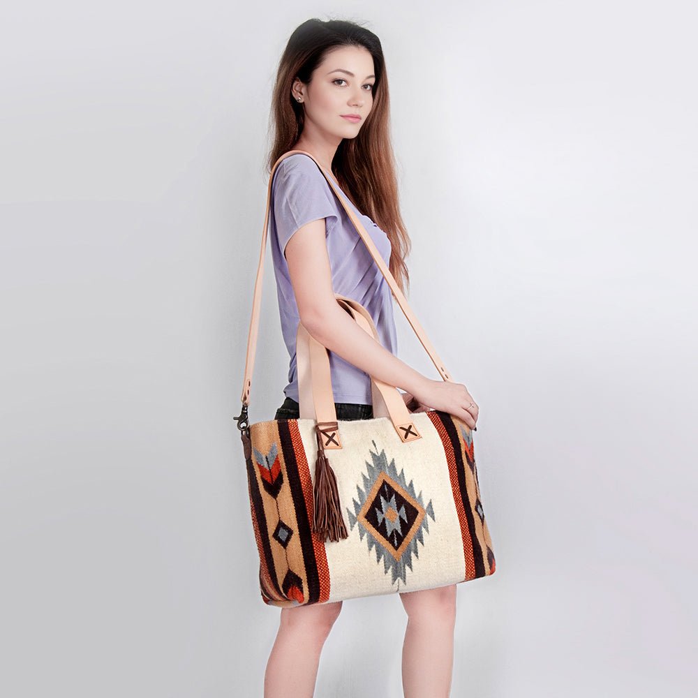 American Darling Tote Saddle Blanket Genuine Leather