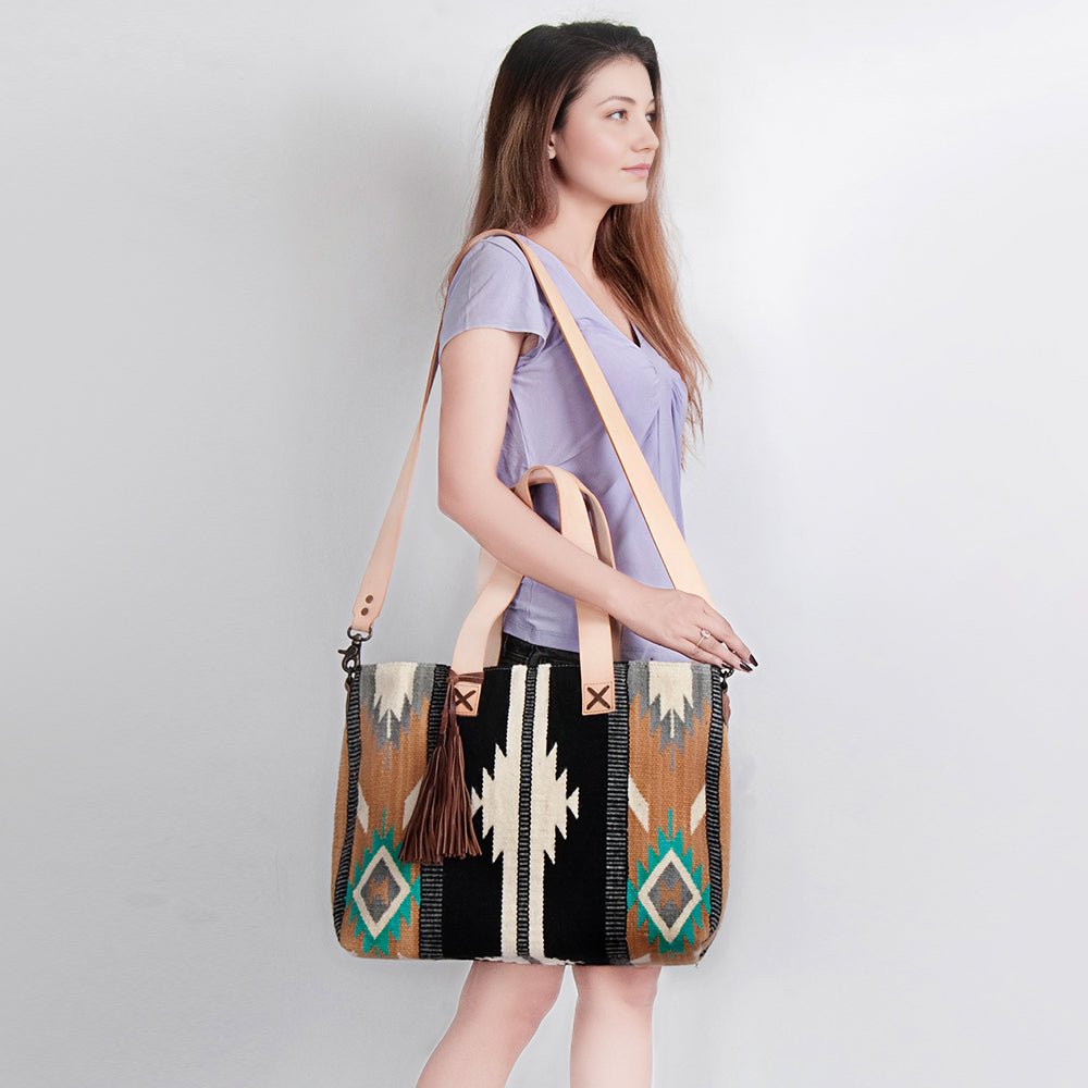 American Darling Tote Saddle Blanket Genuine Leather