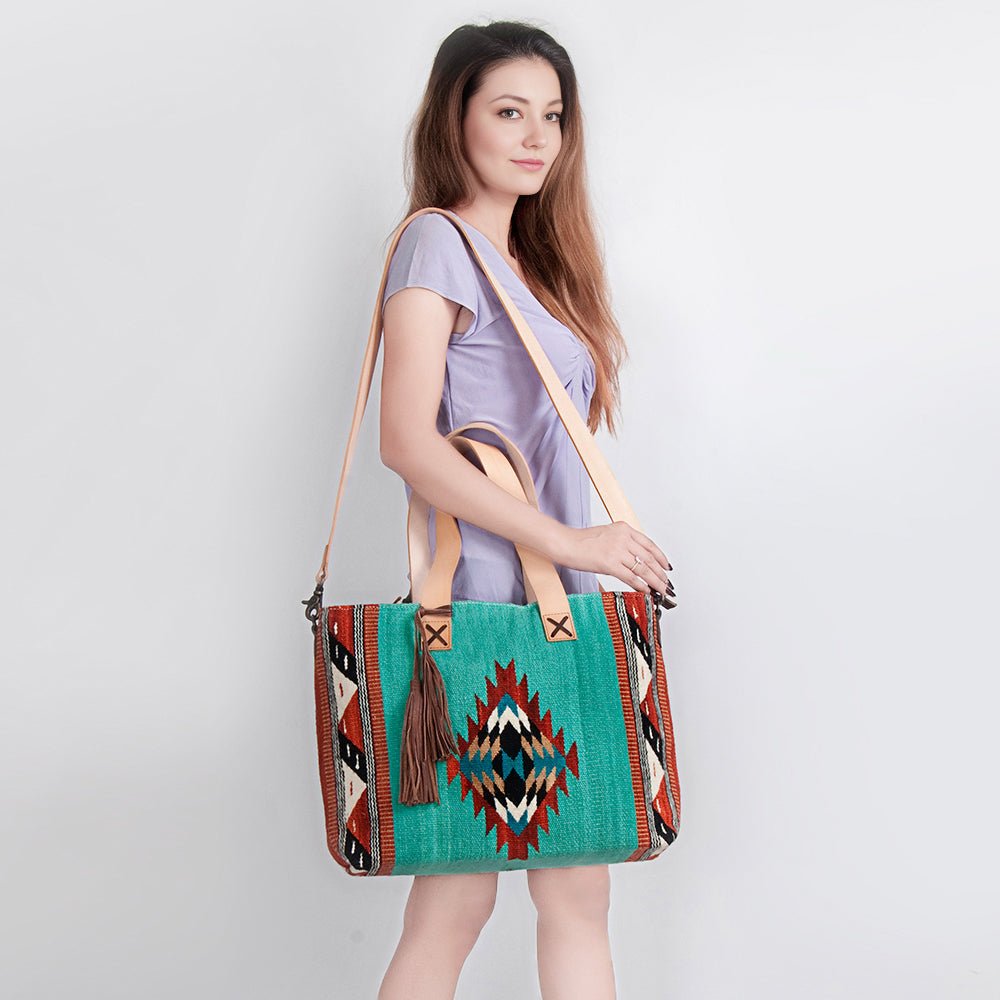 American Darling Tote Saddle Blanket Genuine Leather