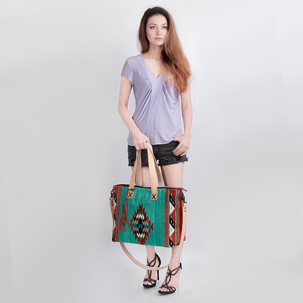 American Darling Tote Saddle Blanket Genuine Leather